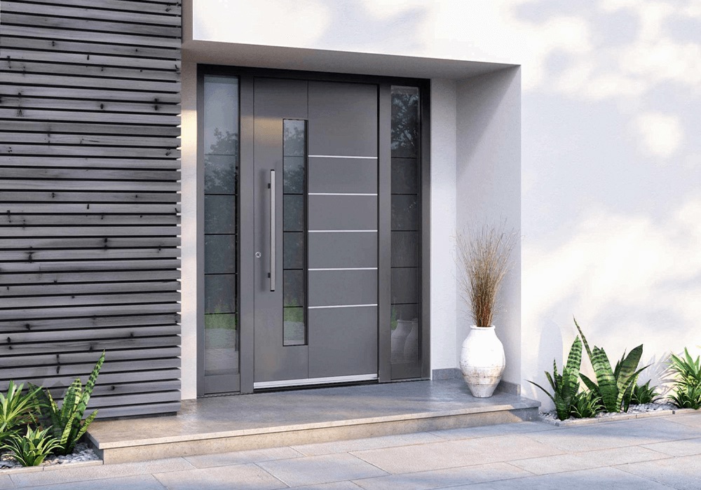 grey aluminium front door