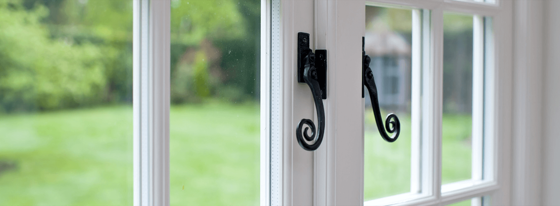 white timber window