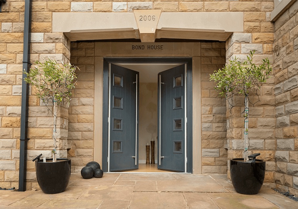 grey double composite door