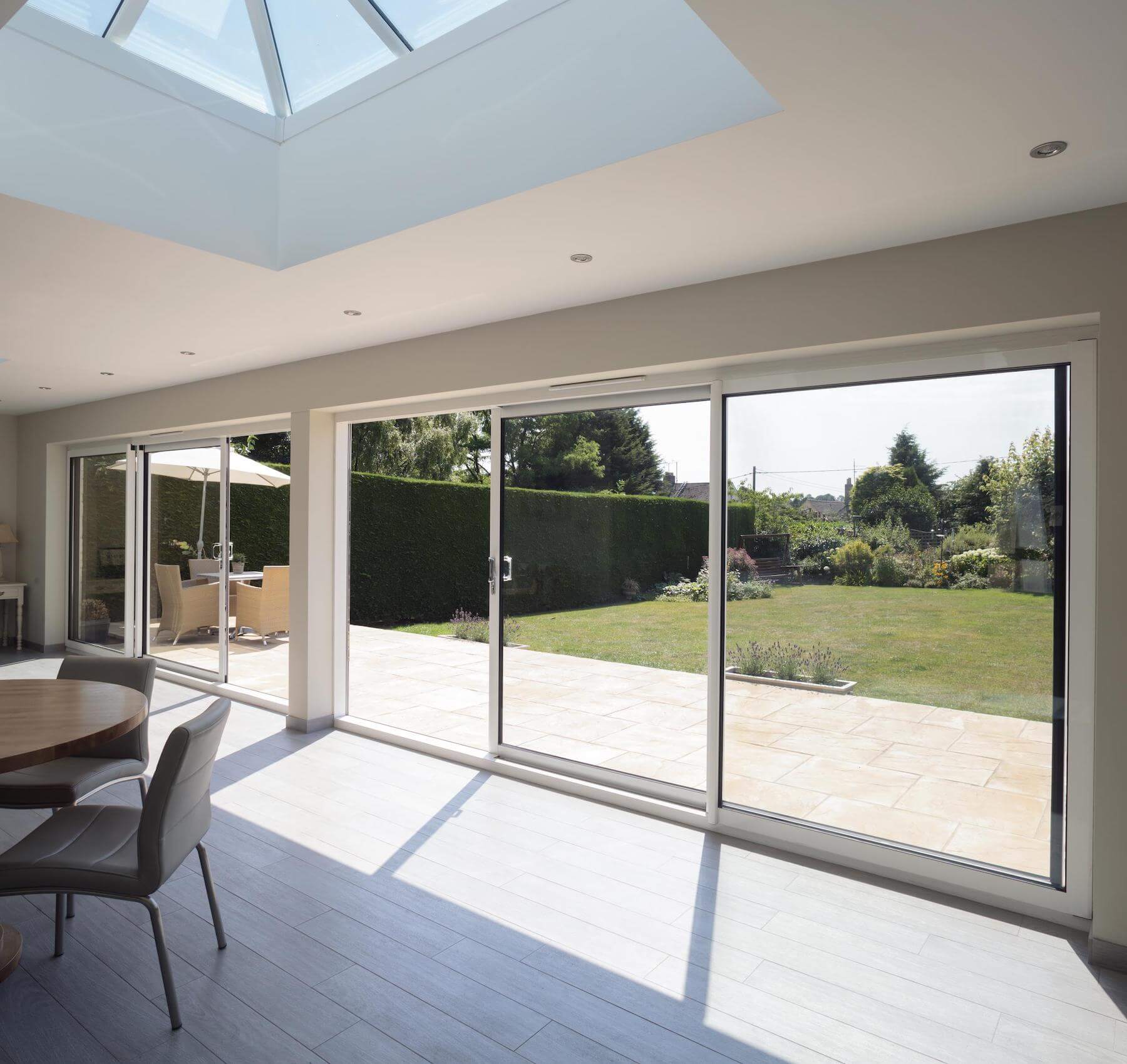 white aluminium sliding patio doors