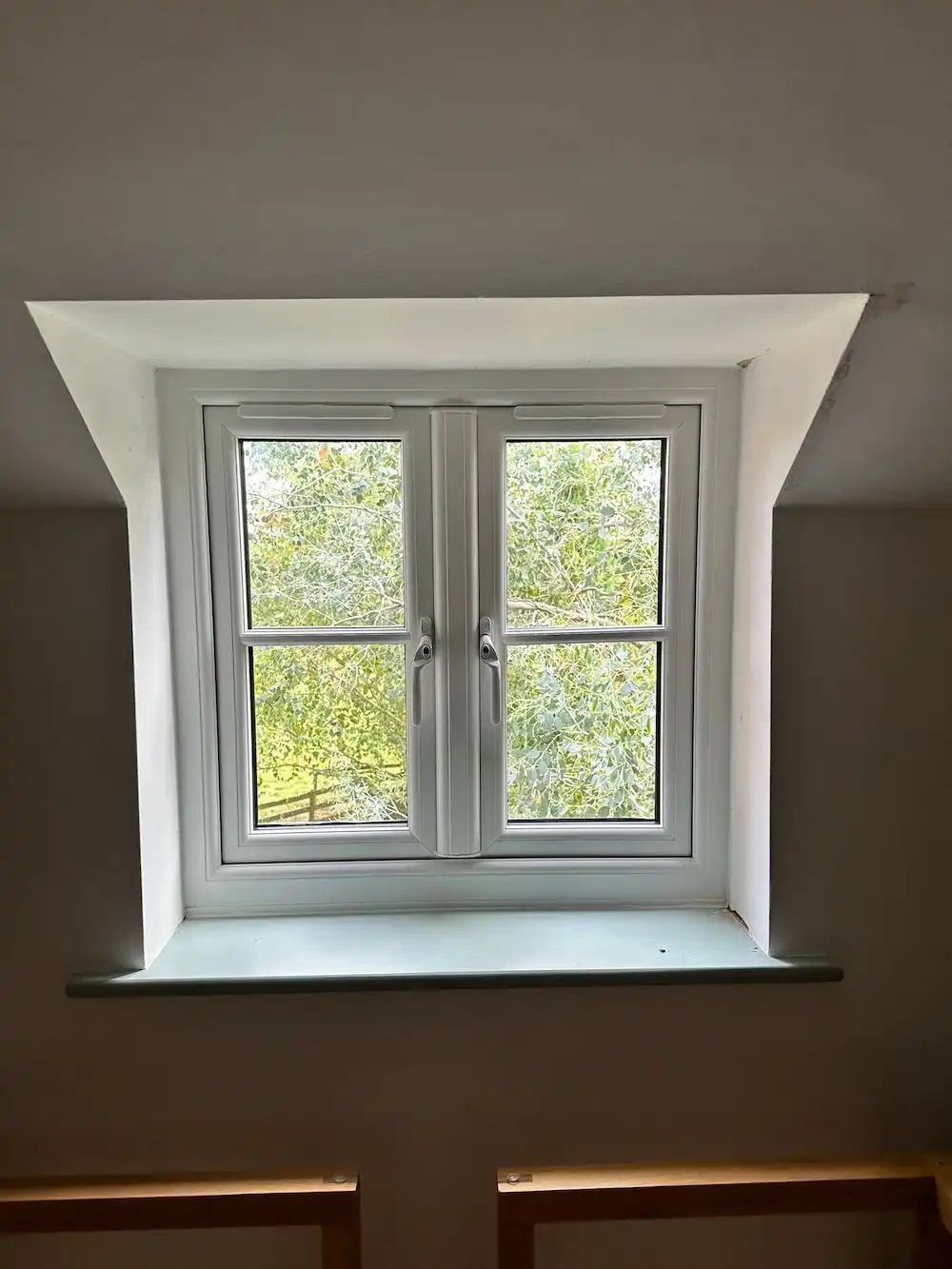 white upvc casement window